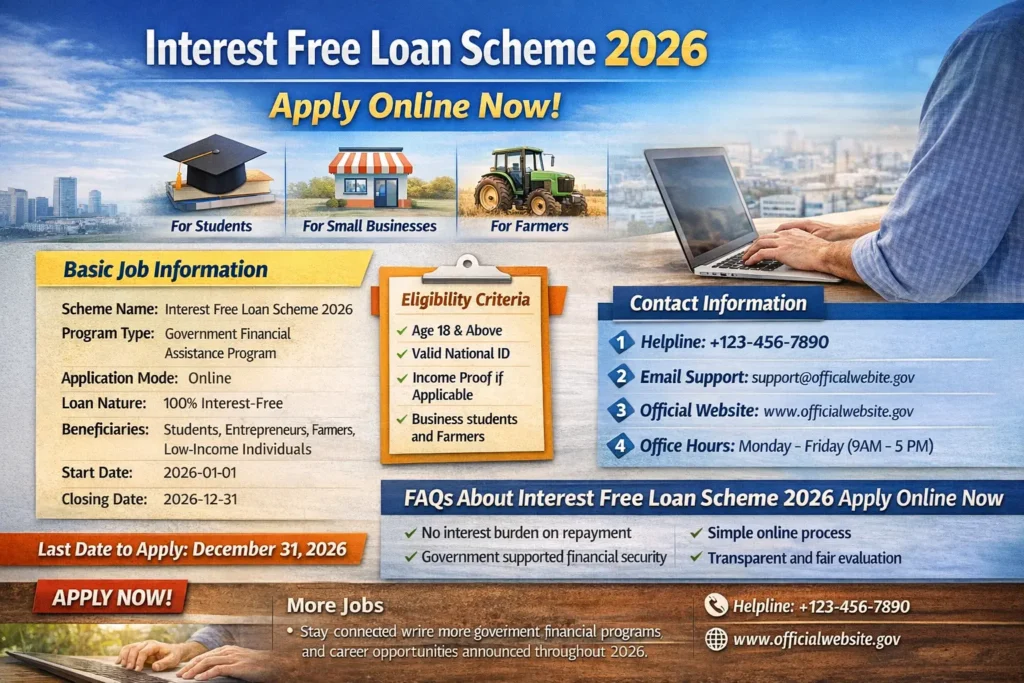 Interest Free Loan Scheme 2026