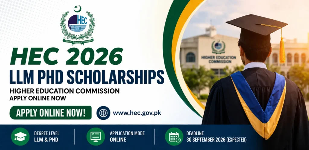 HEC 2026 LLM PhD Scholarships Apply Online Now for Higher Education Commission Opportunities